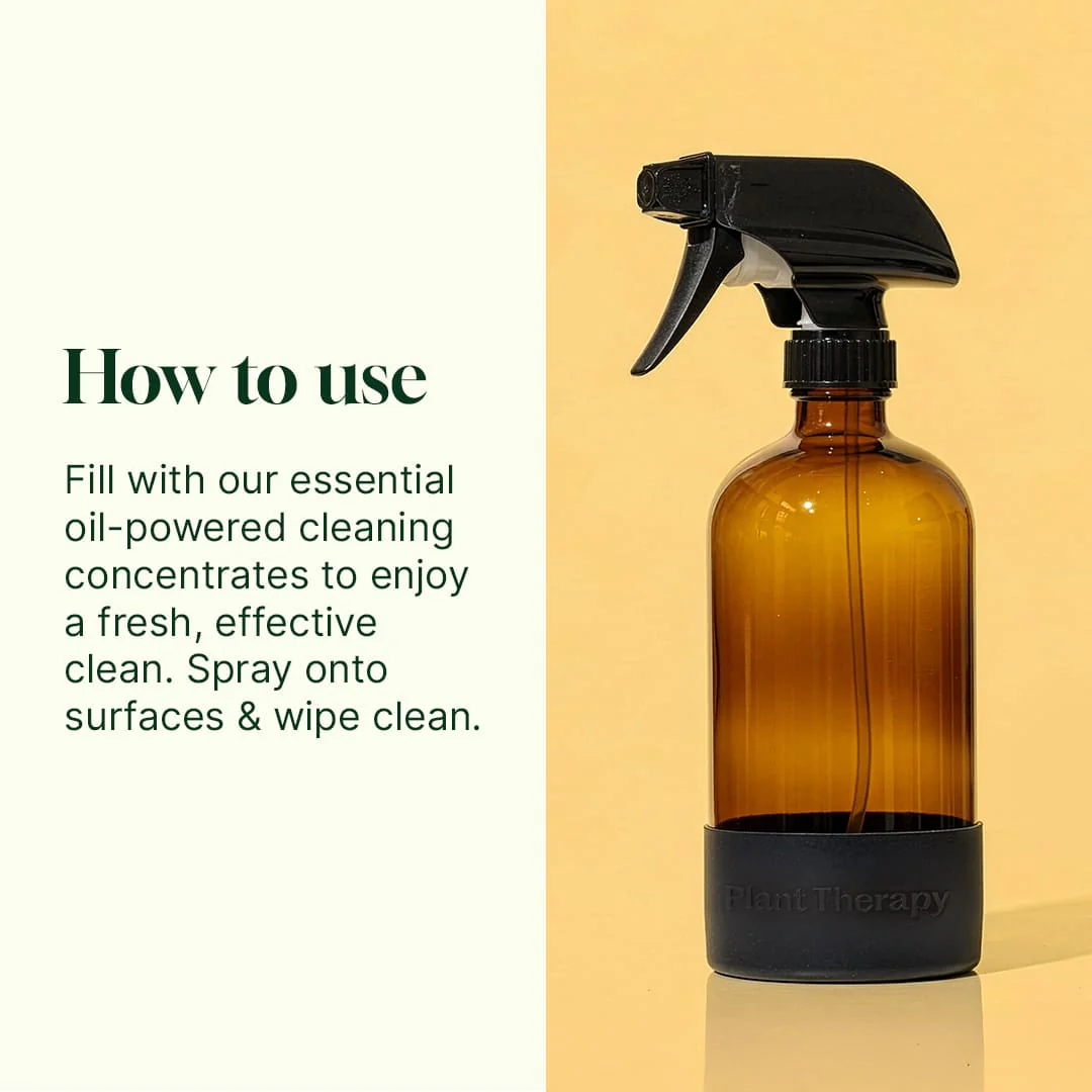 Glass Spray Bottle with Black Silicone Sleeve 16 oz - Image 3